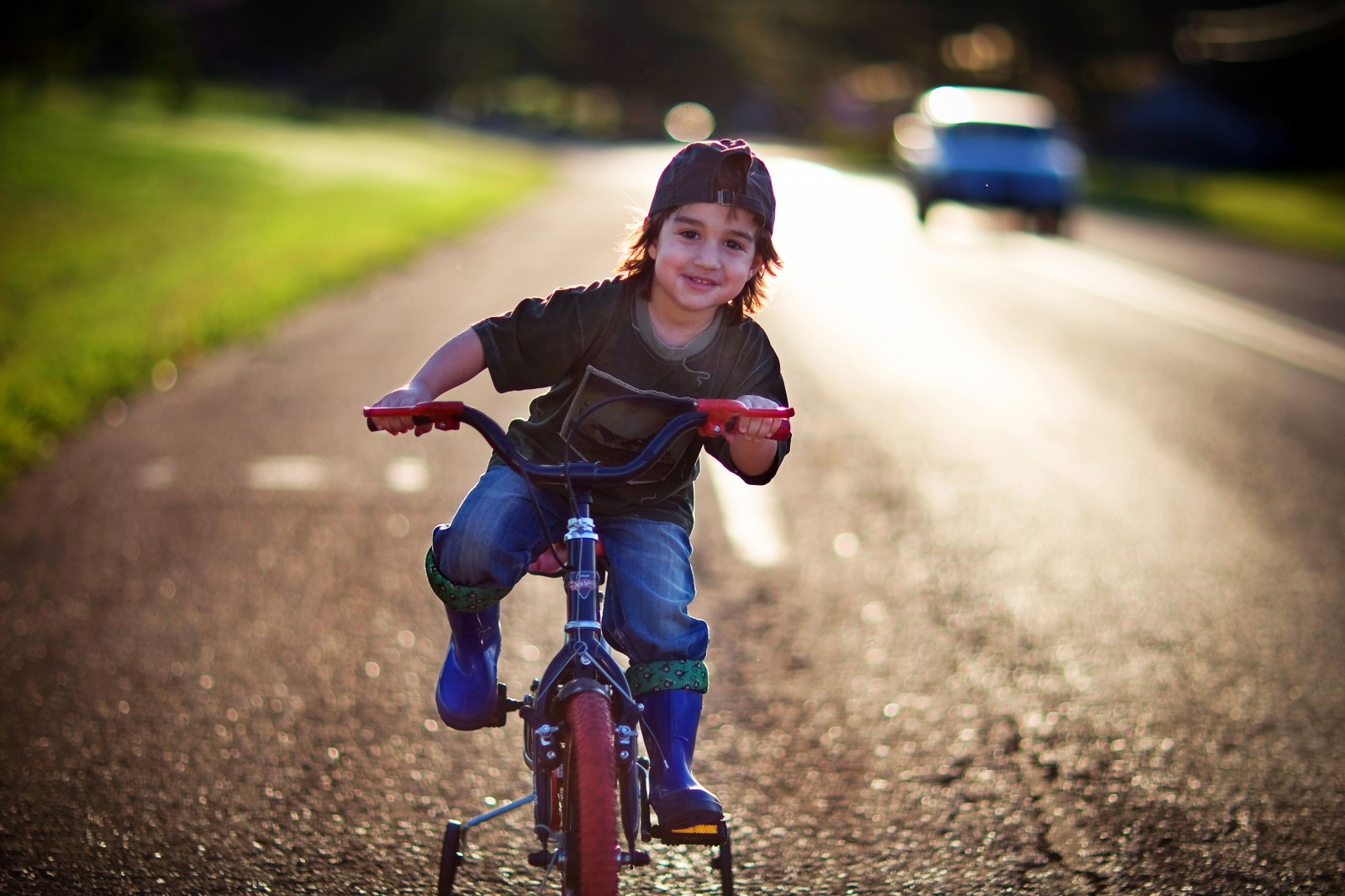 Wonderful Kid Driving A Bike